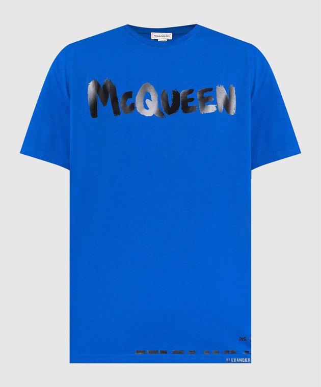 【ALEXANDER MCQUEEN】Graffiti Logo T-shirt/622104 QTZ57 0900 Alexander McQueen graffiti logo T-Shirt 622104.QTZ57-0900