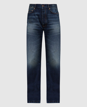 Balenciaga Темно-синие джинсы с эффектом потертости 681733TJW75