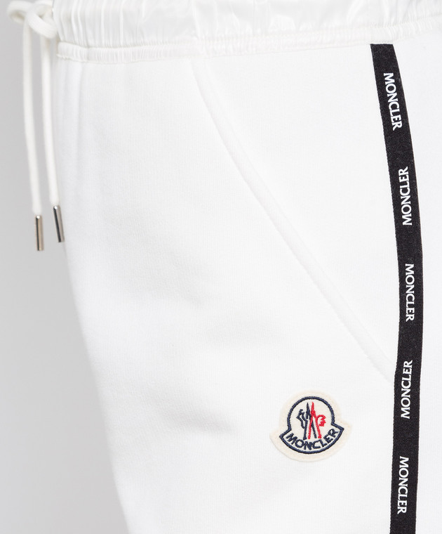 Moncler Білі спортивні штани з контрастними лампасами 8H00017809KX зображення 5