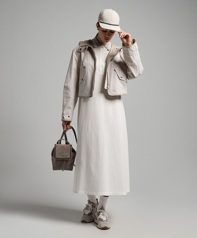 Brunello Cucinelli - Beige jacket with monil chain MH5622786 - buy 