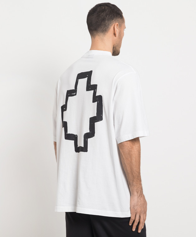 Marcelo Burlon White T-shirt TEMPERA CROSS OVER with logo print CMAA054C99JER001 изображение 4