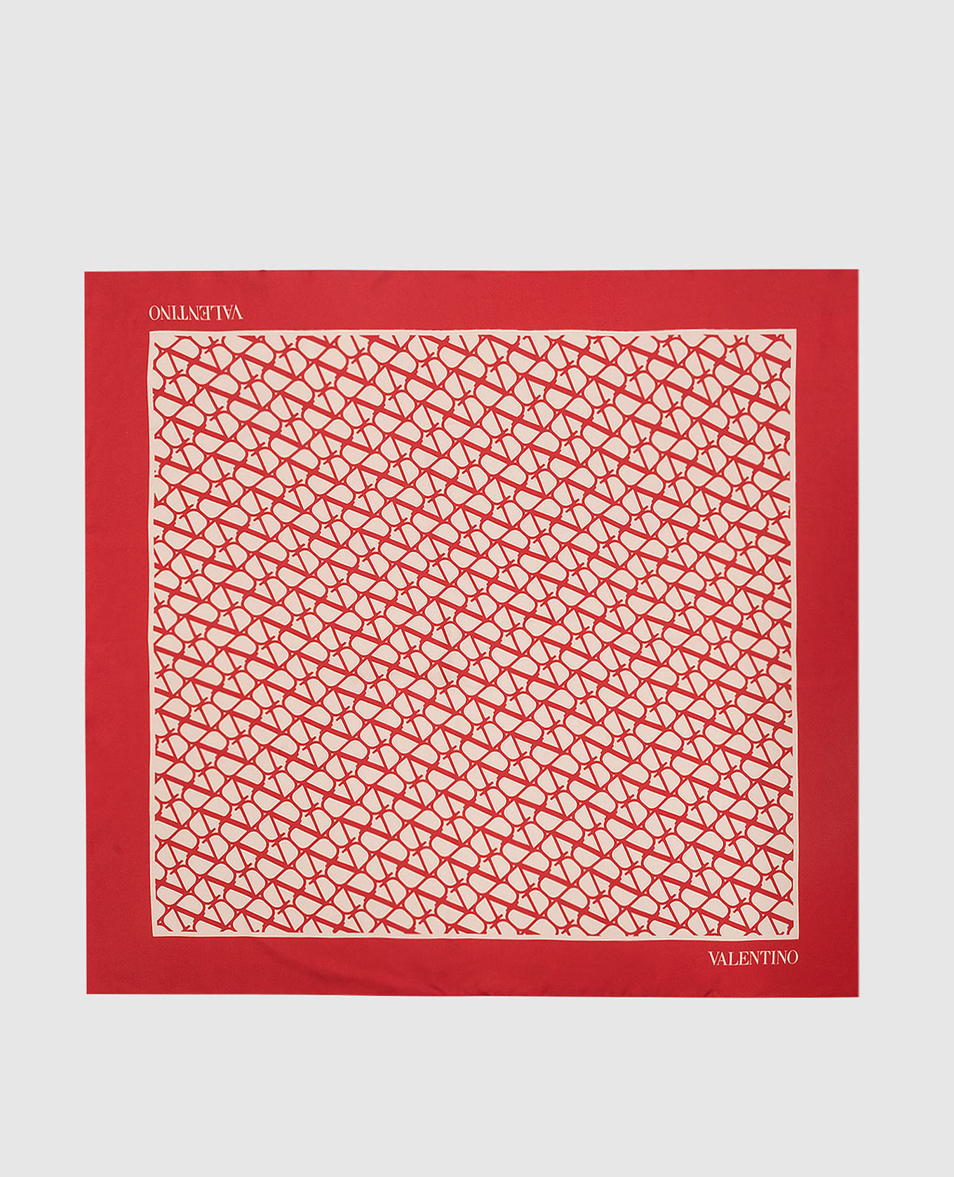 Красный платок в принт Vlogo Signature из шелка
