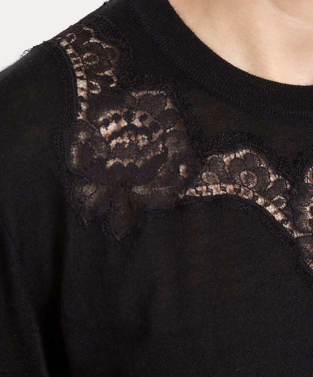 Dolce&Gabbana Black jumper with lace FQ033KF78AI image 5