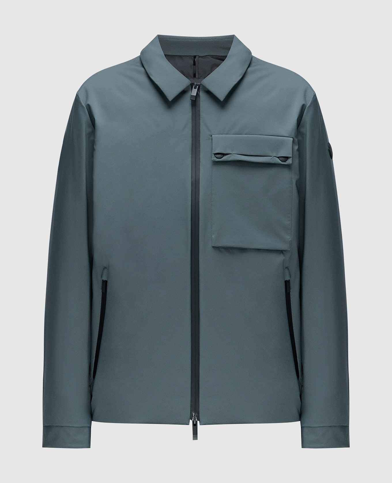 

Зеленая пуховая куртка с патчем логотипа, Зеленый, Пуховики