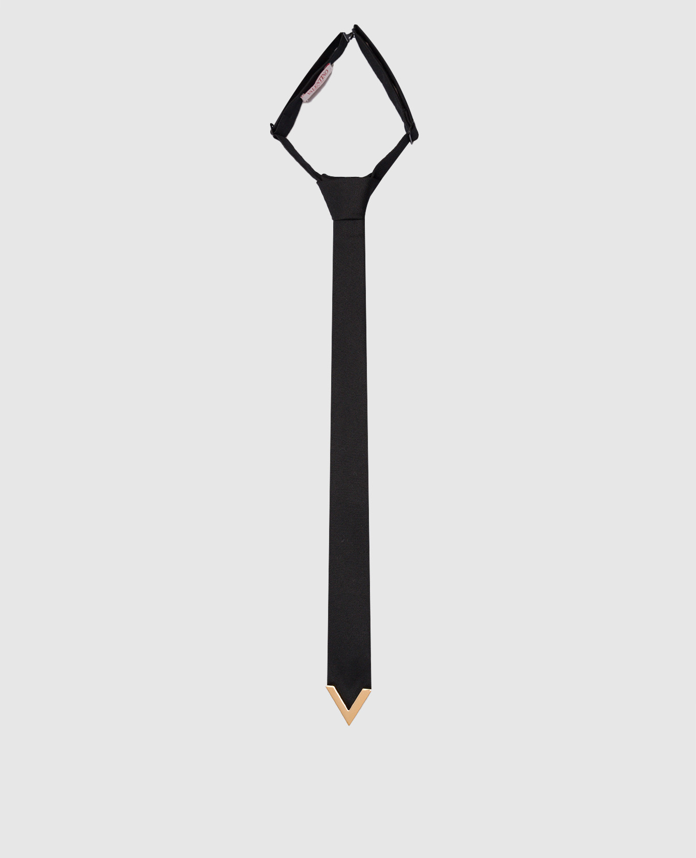 Черный галстук из шерсти и шелка с логотипом V Gold