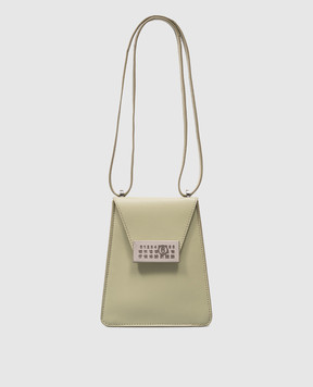 Maison Margiela MM6 Зелена шкіряна сумка крос-боді Numeric з металевим логотипом SB5WG0018P6189