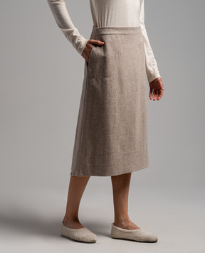 Jil Sander Бежева спідниця з вовни J40MA0115J40119
