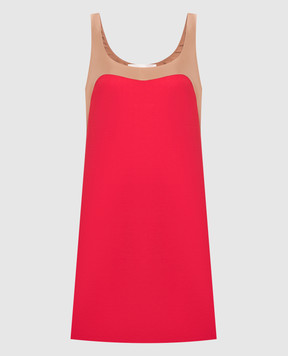 Valentino Красное платье с шерстью и шелком 2B0VA3R01CF