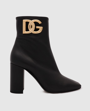 Dolce&Gabbana Чорні шкіряні ботильони з логотипом CT1001AQ513