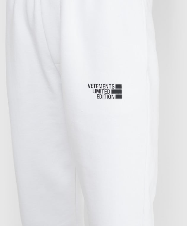 Vetements Білі джогери з принтом логотипу UE52PA140W зображення 5