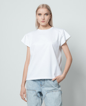 Magda Butrym Біла футболка з фактурним логотипом KNITWEARTSHIRT01166720