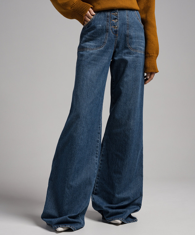 Embroidered flared jeans in blue - Etro