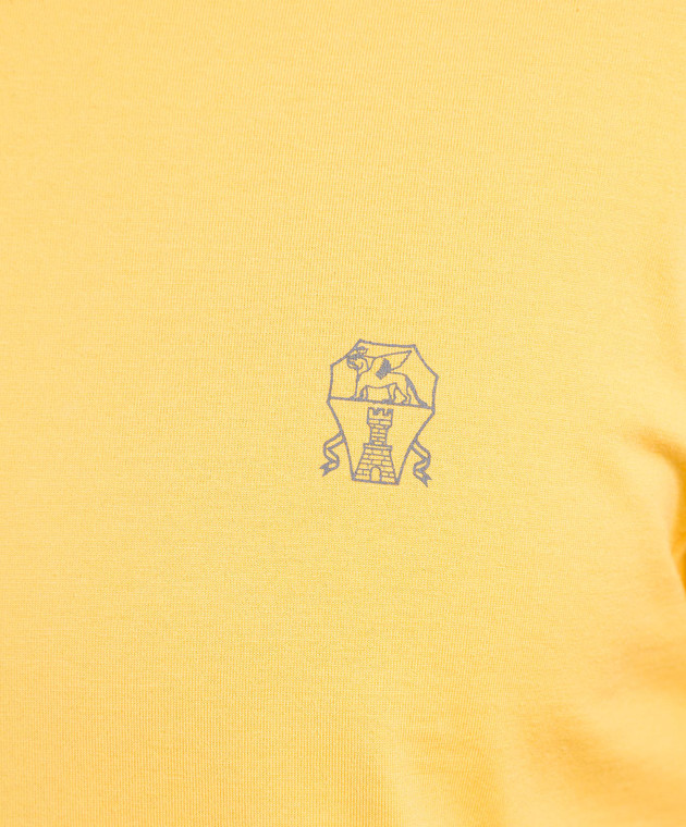 Brunello Cucinelli Yellow t-shirt with logo print M0T618440 изображение 5