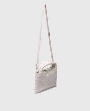 Bottega Veneta Белая кожаная сумка кросс-боди Hop 777586V3IV1