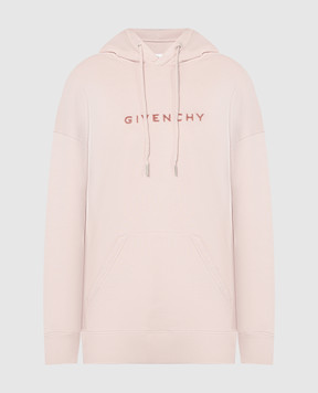 Givenchy Рожеве худі з фактурним логотипом BWJ01Z3Z85