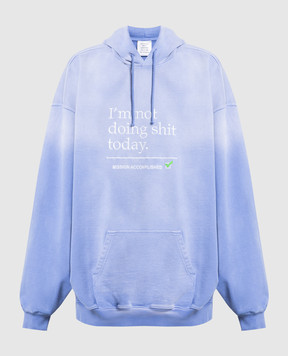 Vetements I'm Not Doing Shit Today Cotton Sweatshirt in Blue