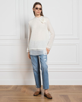 Ermanno Scervino Белый джемпер с аппликацией D432L322ODX