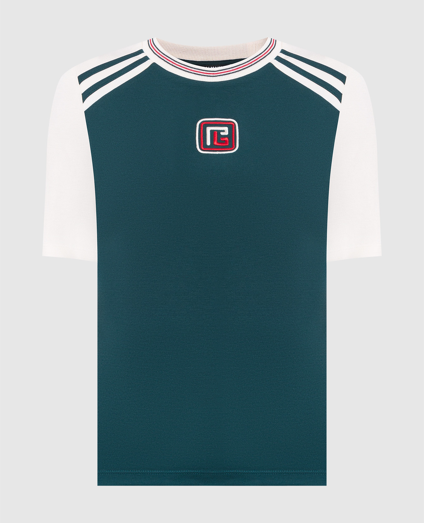 

Зеленая футболка Retro с монограммой, Зеленый, Футболки