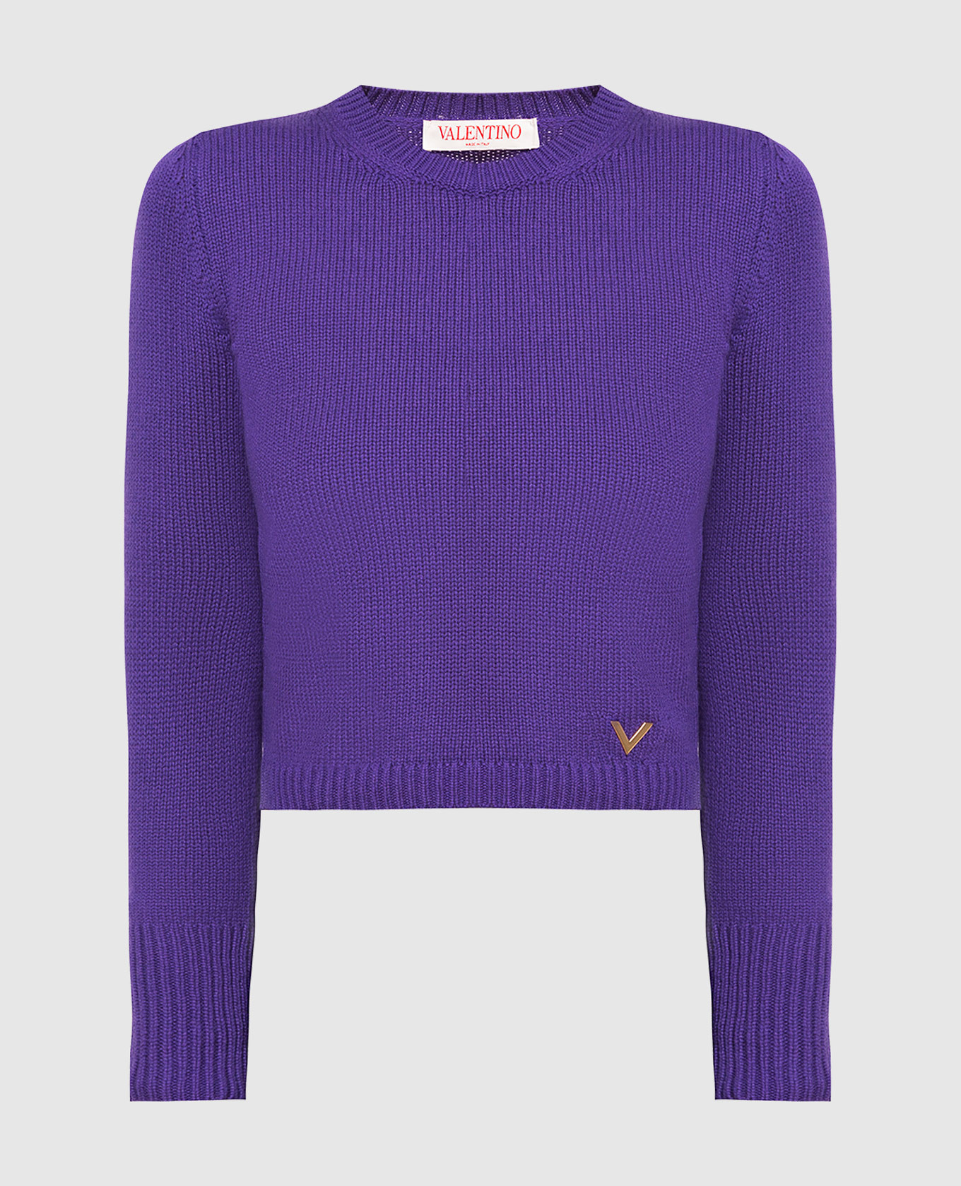 Purple cashmere jumper with logo