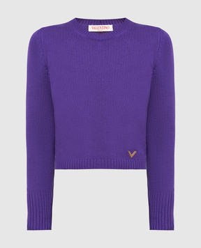 Valentino Фіолетовий джемпер із кашеміру з логотипом 1B3KC34I7EV