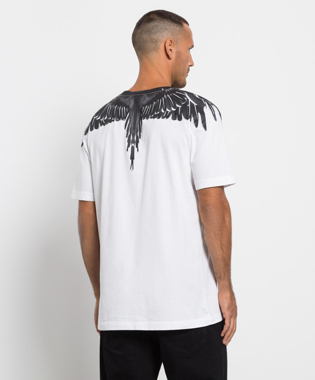 Marcelo Burlon Белая футболка с принтом CMAA018C99JER001 изображение 4