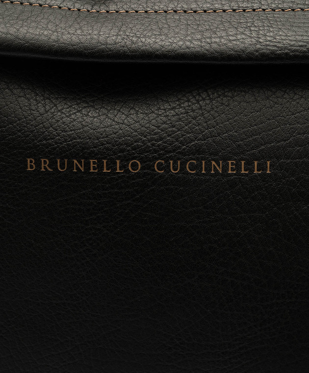 Brunello Cucinelli Black leather travel bag with logo MBZIU395 image 5