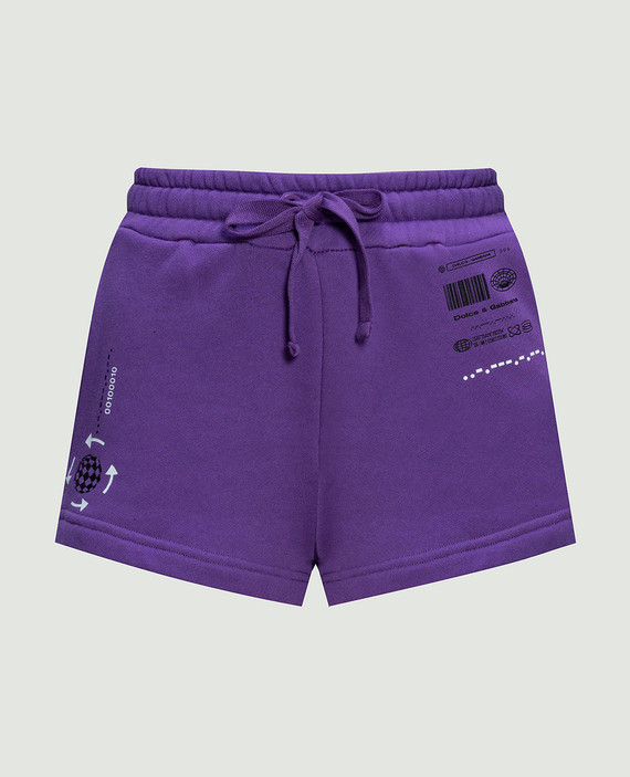 Фиолетовые шорты с принтом DGVIB3