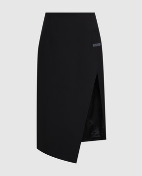 Off-White Черная юбка миди с принтом OWCC101C99FAB003