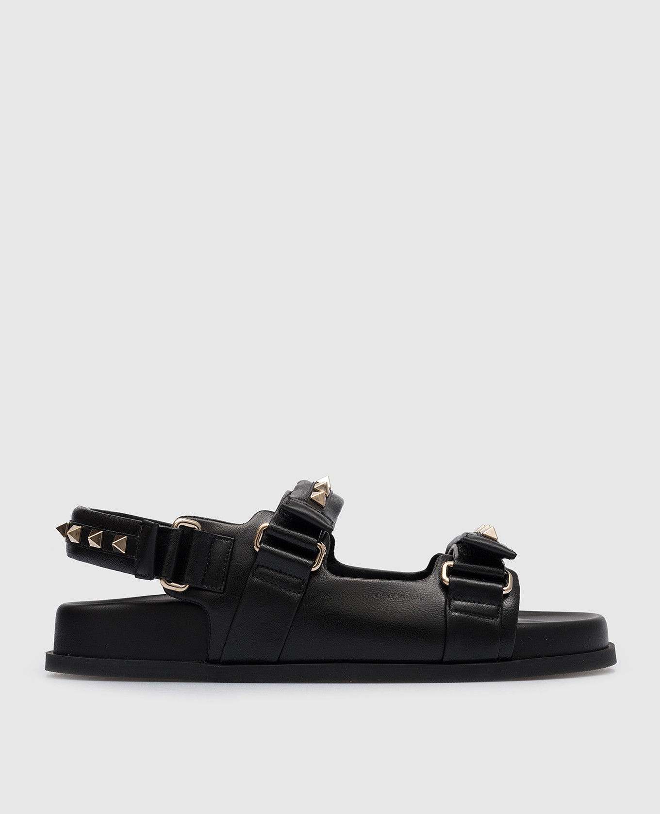

Черные кожаные сандалии Rockstud, Черный, Сандалии