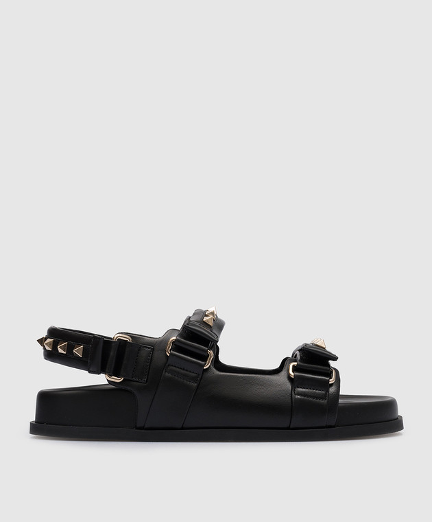 Valentino Rockstud black leather sandals 2W2S0FE6MNK изображение 5