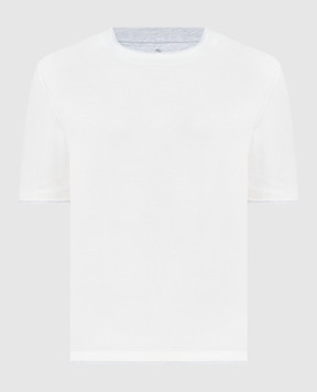 Brunello Cucinelli Белая футболка с леном MW8357427