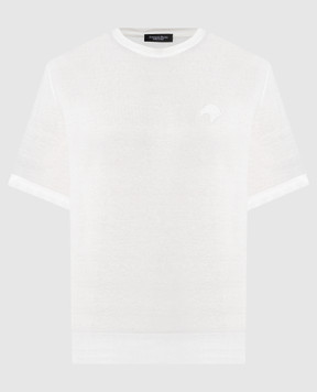 Stefano Ricci Біла футболка з вишивкою емблеми логотипа K313030G10