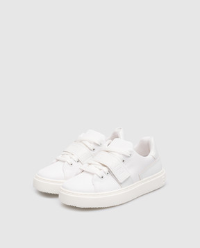 Balmain Дитячі білі комбіновані снікери з логотипом BS0R56Z1217