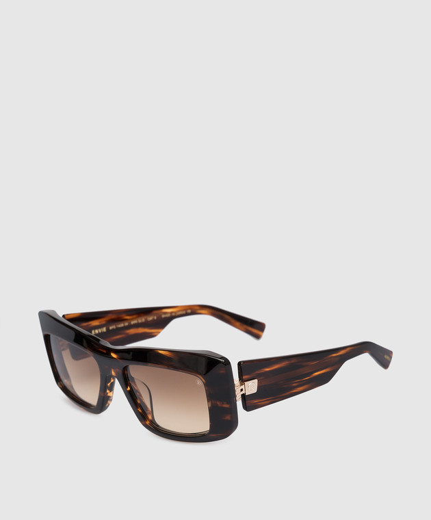 Balmain Envie logo sunglasses in brown BPS140B54 изображение 2