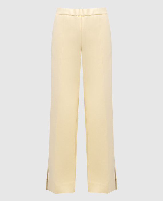 Yellow pants with slits
