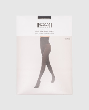 x Mugler cutout lace-up tights in black - Wolford