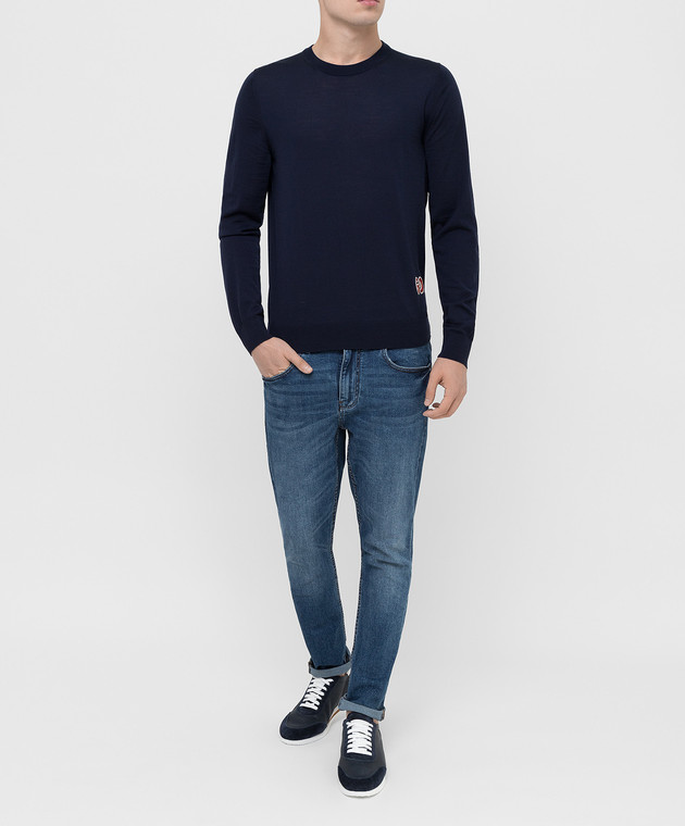 Gucci Темно-синий джемпер из шерсти 576810 изображение 2