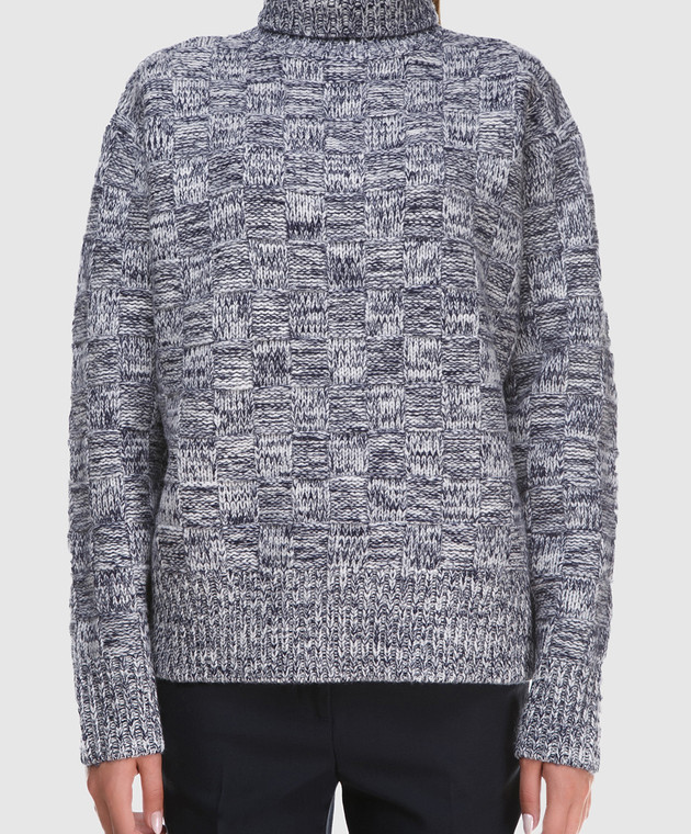 Victoria by Victoria Beckham Синий свитер из овечьей шерсти KNTVV093 изображение 3