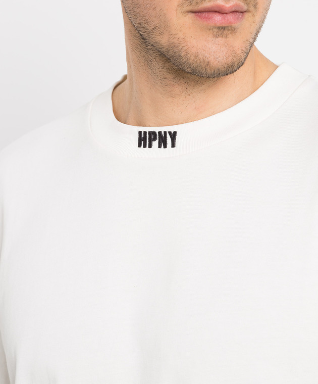Heron Preston White t-shirt with contrasting HPNY logo embroidery HMAA034C99JER002 изображение 5