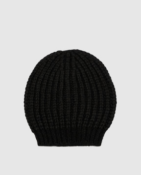 Peserico Чорна шапка в фактурний візерунок S36150F0309196