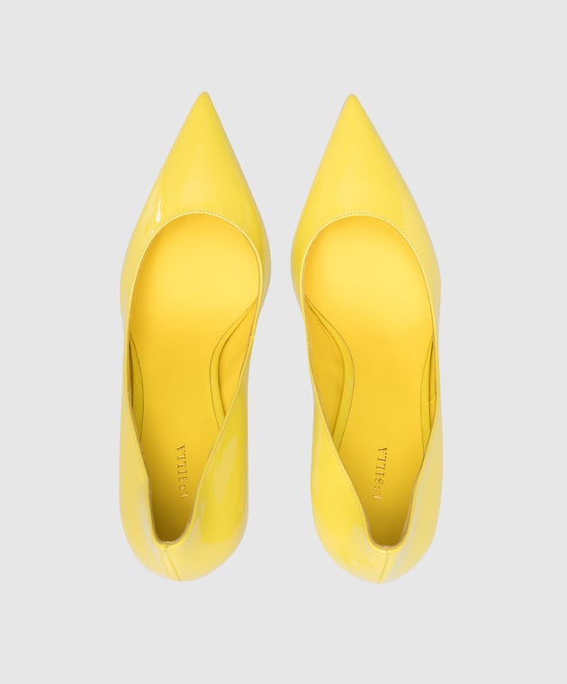 Le Silla Eva yellow patent leather boats 2101M080R1PPKAB image 4