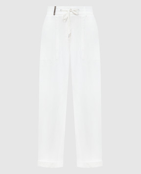 Peserico Білі штани з відворотами P04892L1
