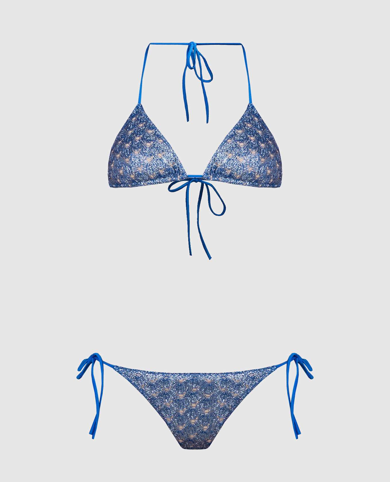 Blue swimsuit with lurex