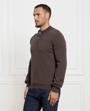 Cashmere&Whiskey Коричневий джемпер з кашеміру з блискавкою MU8661312341R