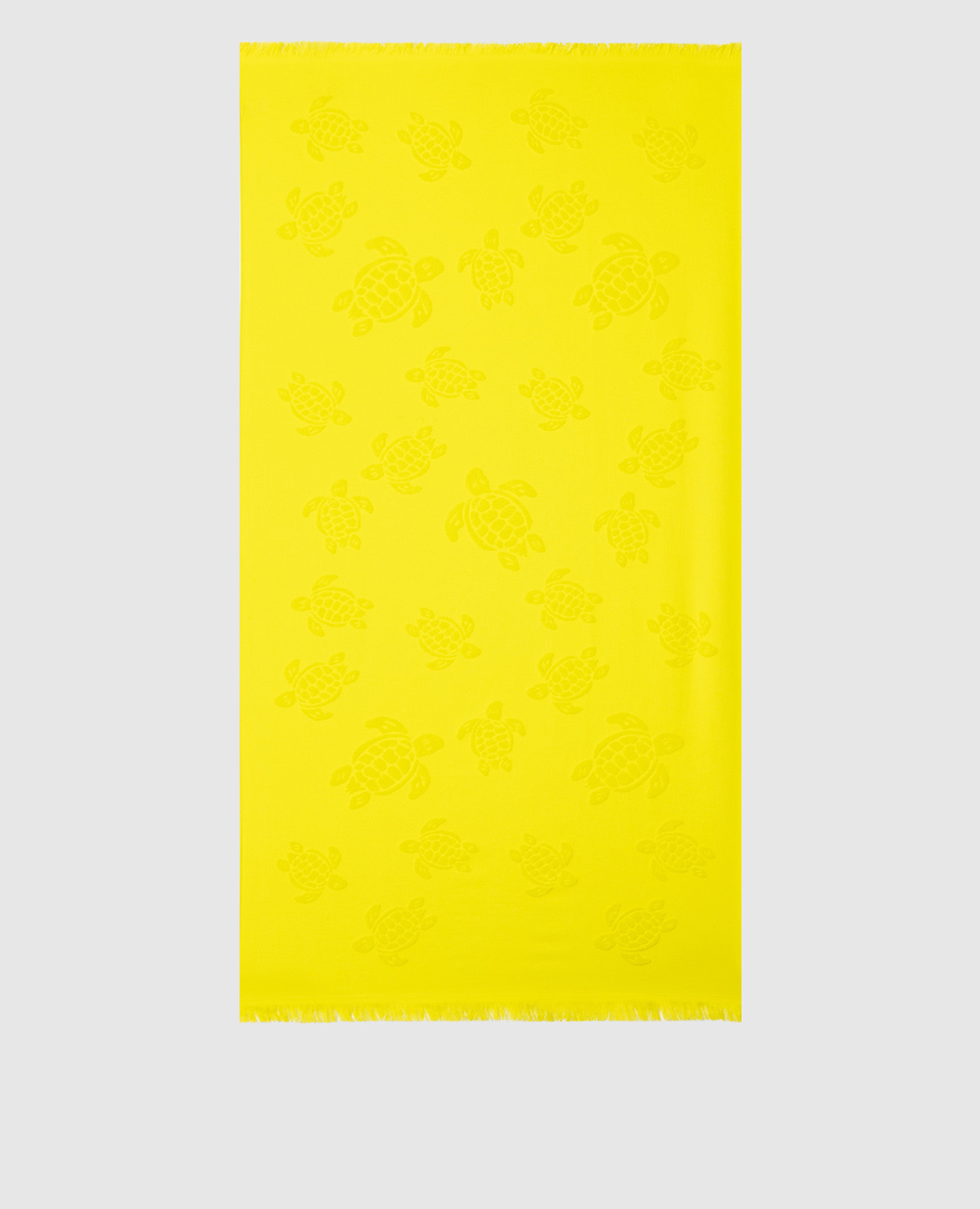 Yellow Santah towel in textured pattern