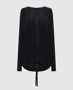 Marc Le Bihan Черный свитер с шерстью и шелком асимметричного кроя. 2850H2324