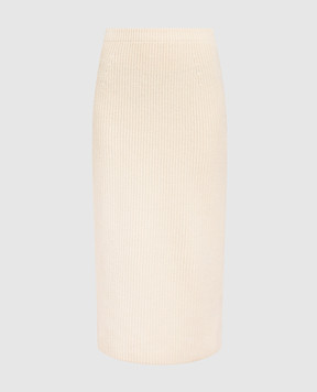 Loro Piana Юбка из кашемира молочного цвета FAM3665