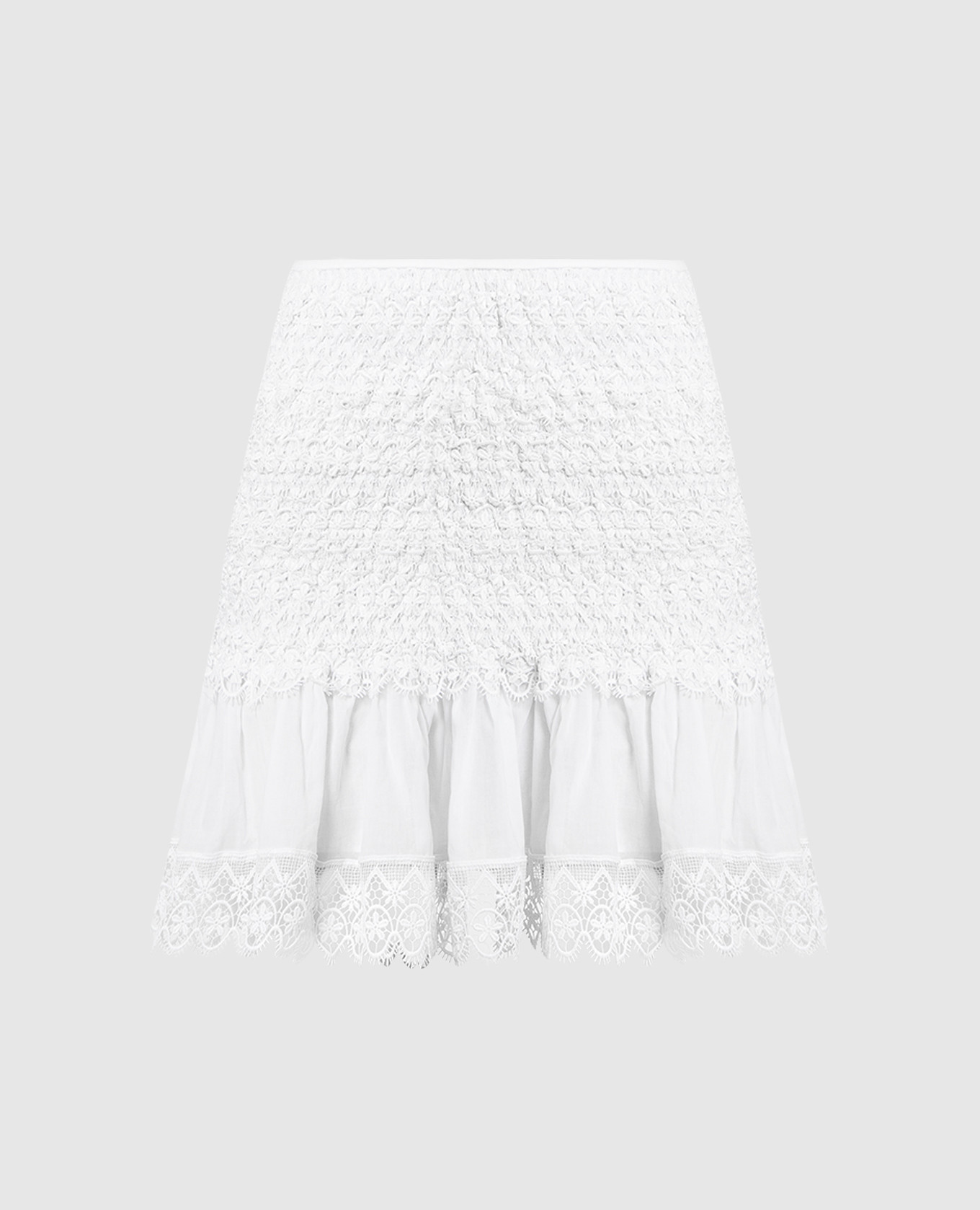 Белая юбка Fleur с кружевом
