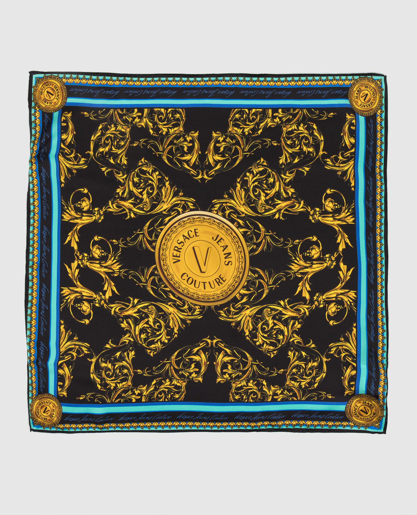 

Шелковый платок в узор Regalia Baroque, Черный, Платки