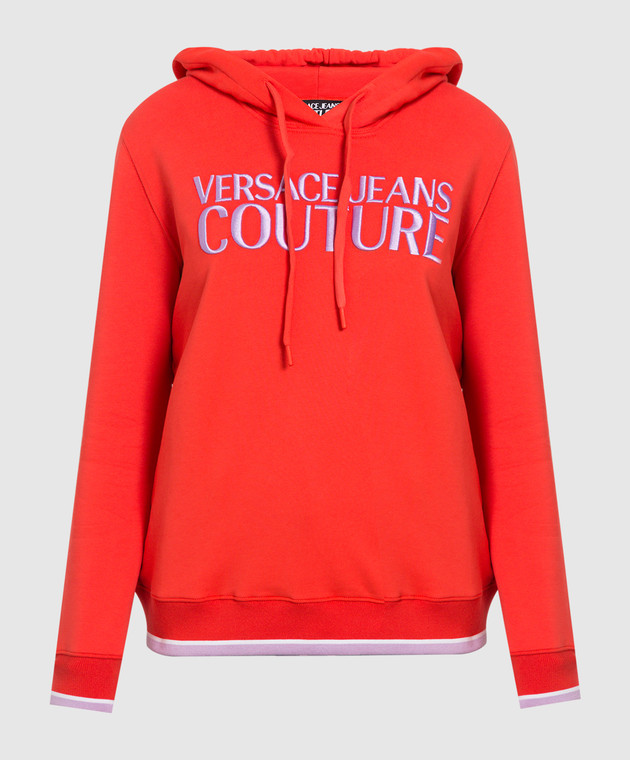 Versace Jeans Couture Кораловий худи з вишивкою логотипу 72HAIT05CF01T